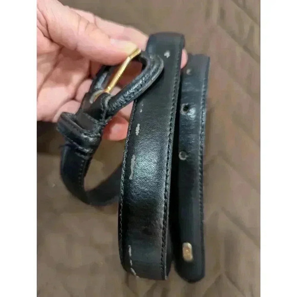Women's Ralph Lauren thin black leather belt size M (34") - Picture 1 of 5